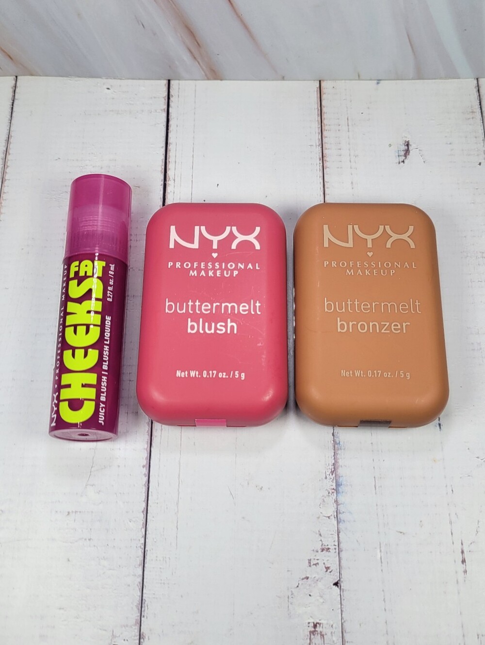 NYX Fat Cheeks Dewy Liquid Blush & Buttermelt Blush & Bronzer Bundle NEW!